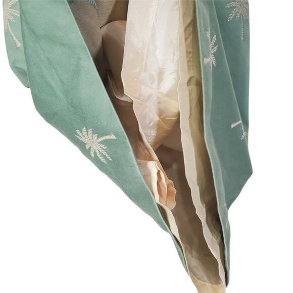 STEVEN STOLMAN Womens Dress 4 Princess Cut Green Palm Tropical Shift Embroidered - Picture 8 of 10